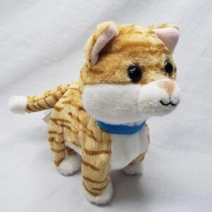 Plush Ginger Cat Toy Battery Operated Meows and Walks